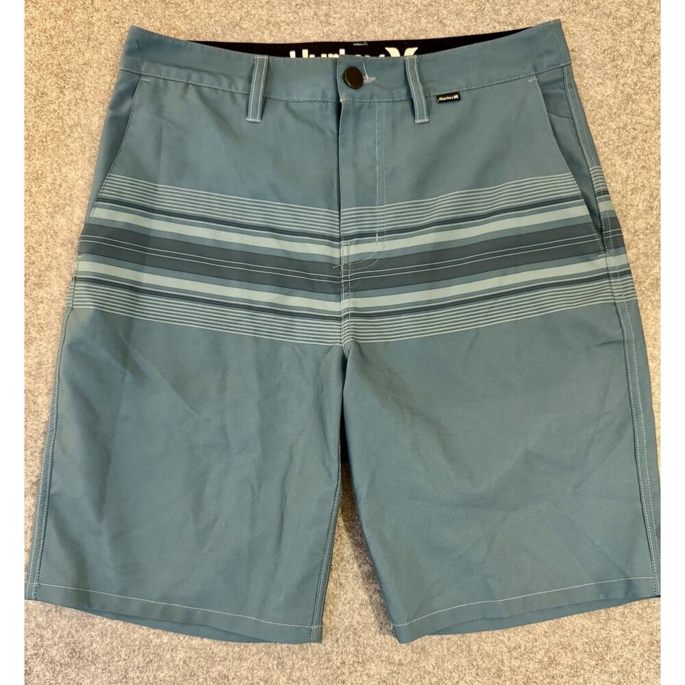 Hurley Board Shorts Mens 29 Blue Stripe Swim Surf Hybrid